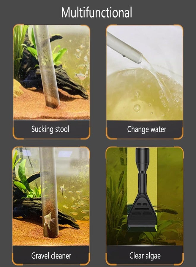 Carefree Fish منظف حصى أحواض السمك Carefree، مناسب لأحواض السمك من 15 إلى 30 بوصة، مزود بخرطوم مياه بطول 6 أقدام، ومغير ماء لحوض السمك، ومكنسة رمل، وشبكة تنظيف، وفرشاة إسفنجية بمقبض طويل، ومكشطة للطحالب. - Image 2